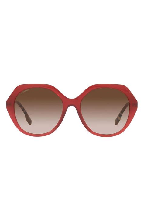 burberry sport sunglasses red white|Burberry 55mm round sunglasses.